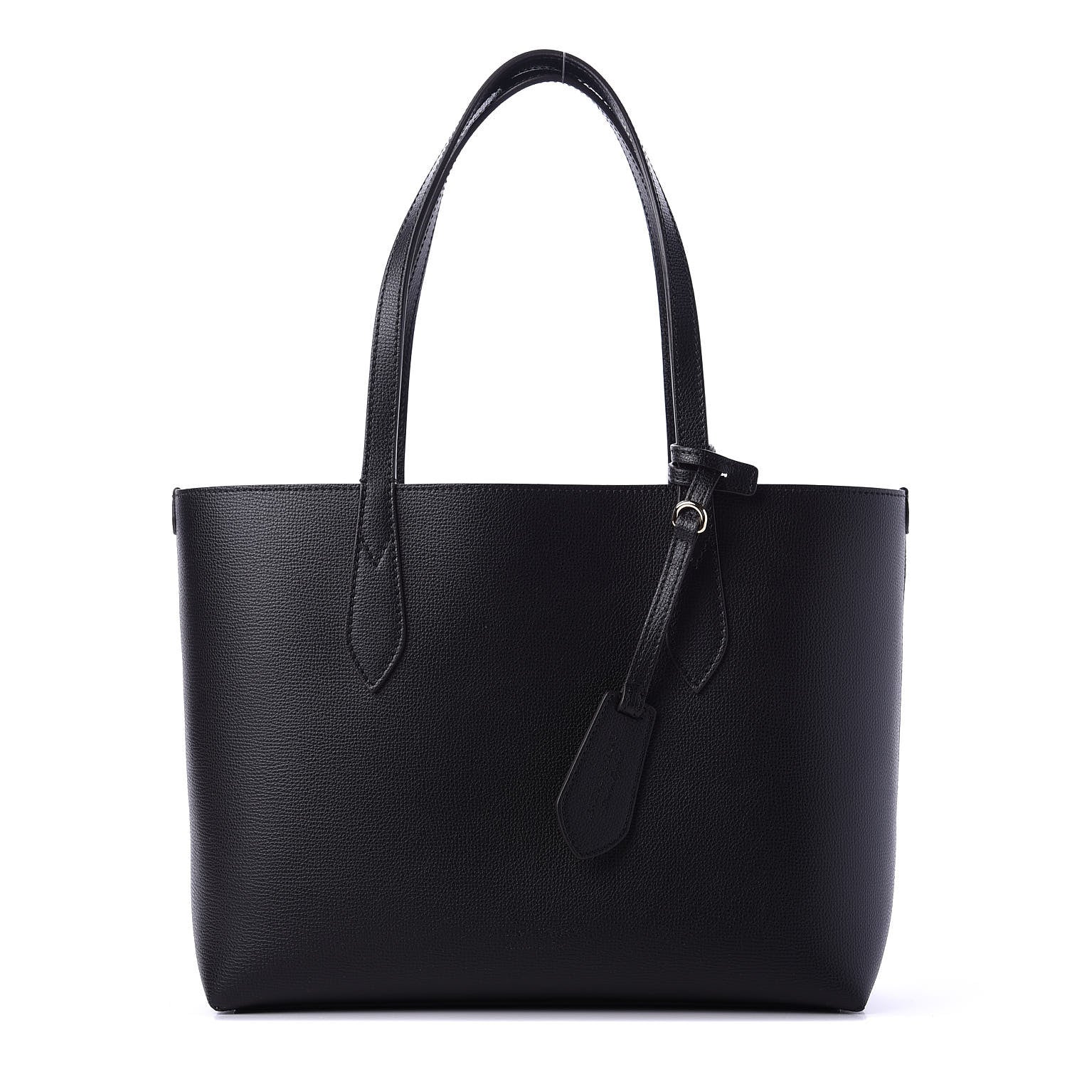 Burberry Grainy Calfskin Haymarket Check Medium Reversible Tote Black 1 of 10
