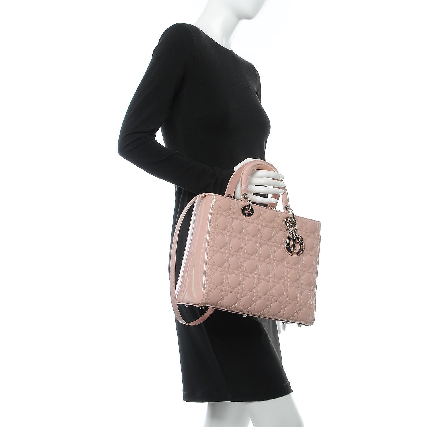 Christian Dior Patent Cannage Large Lady Dior Light Pink 3 of 14