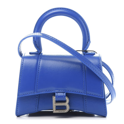 Balenciaga Shiny Box Calfskin Hourglass Top Handle Bag Mini Bleu 1 of 10