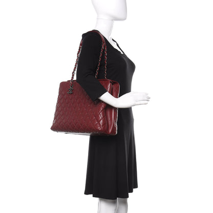 Chanel Caviar Quilted City Shopping Tote Red 2 of 12