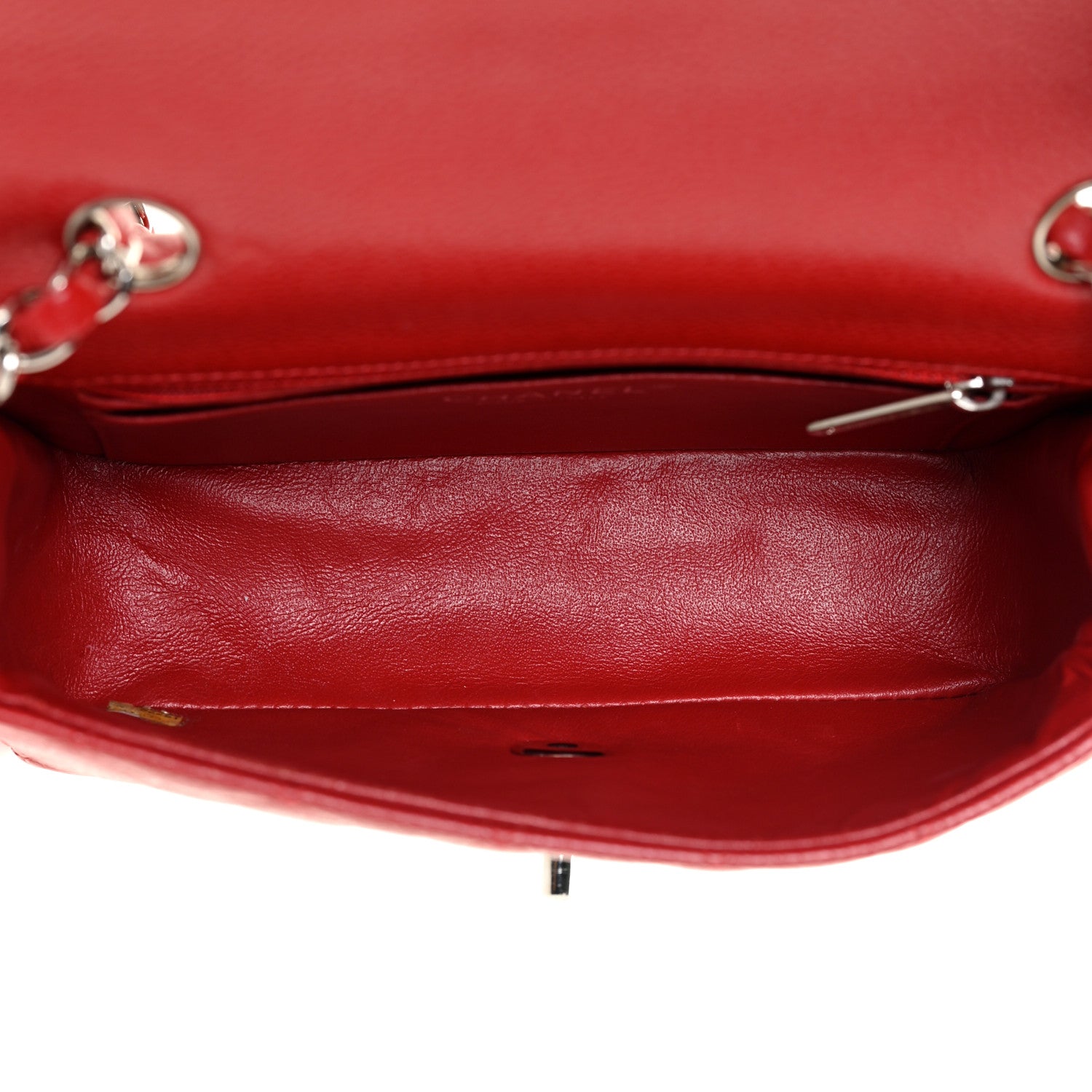 Chanel Caviar Quilted Mini Rectangular Flap Red 5 of 17