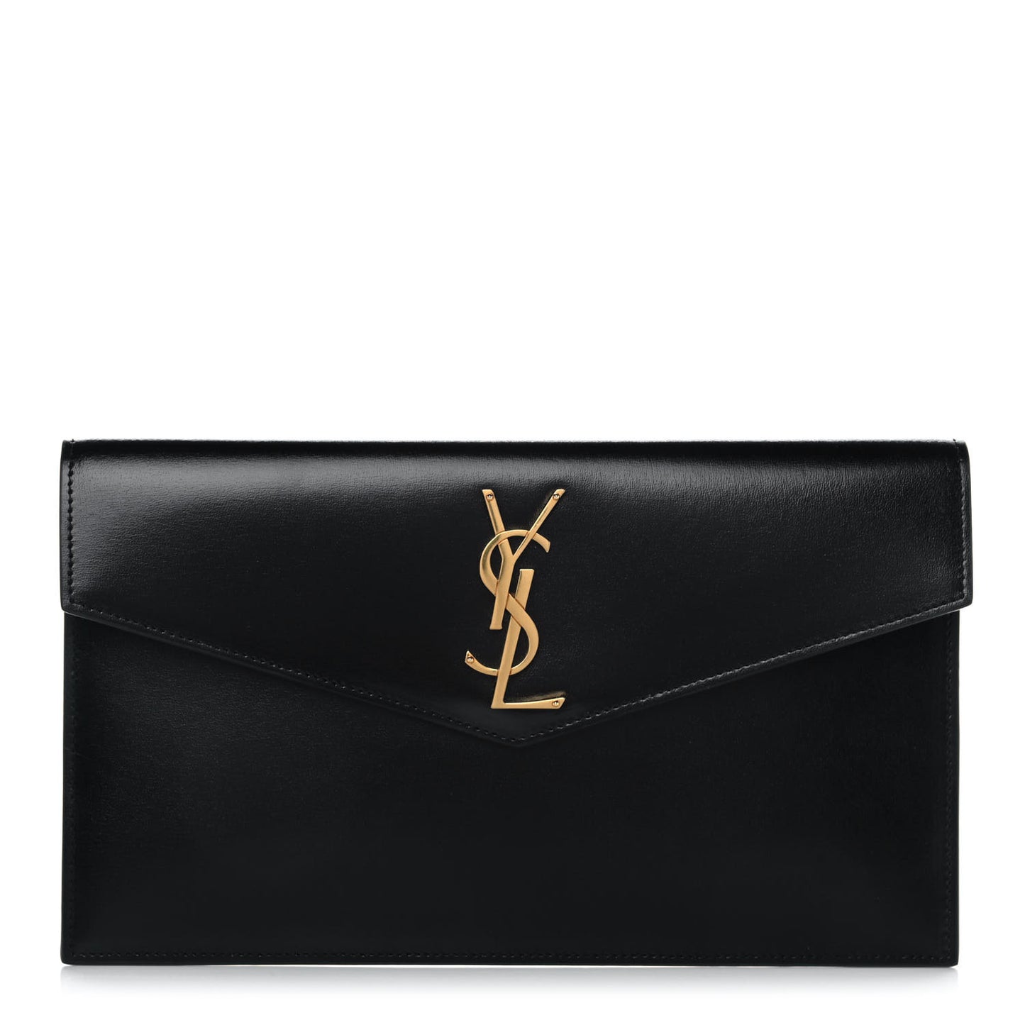 Smooth Shiny Calfskin Monogram Uptown Pouch Black