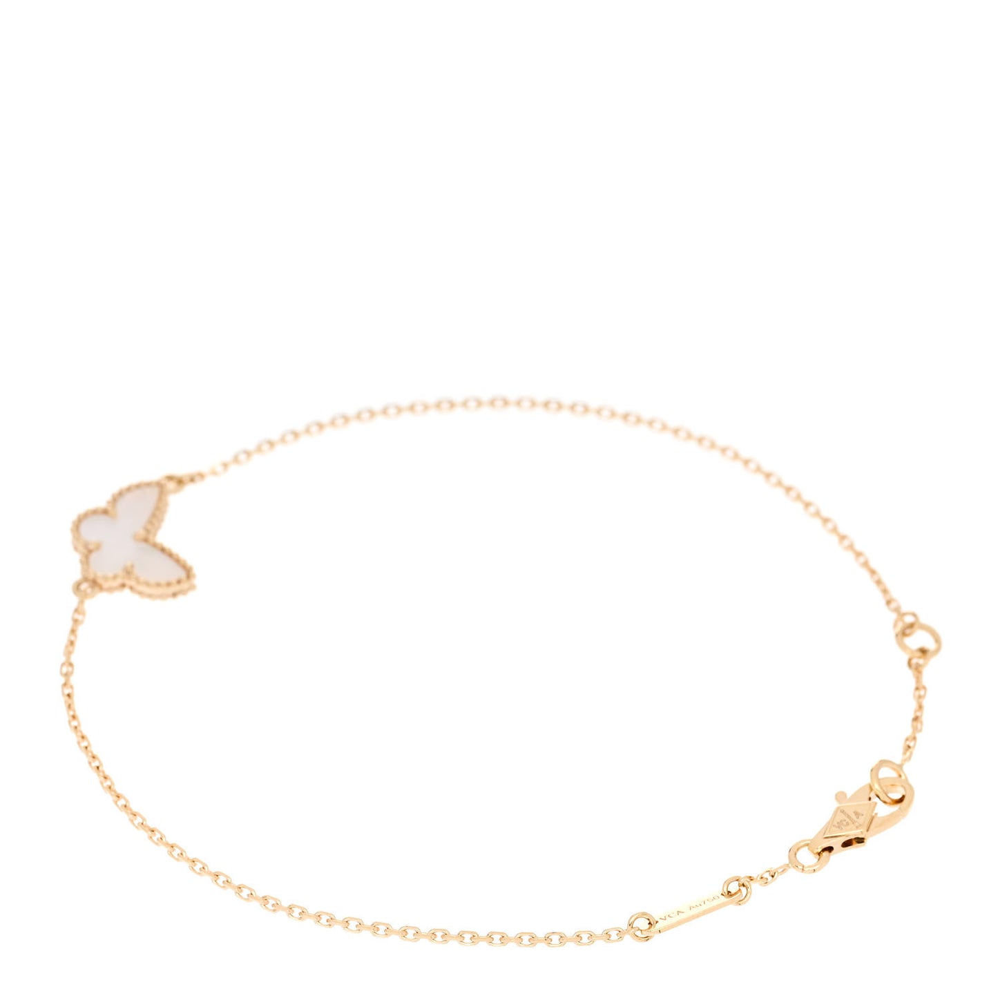 18K Yellow Gold Mother of Pearl Sweet Alhambra Butterfly Bracelet