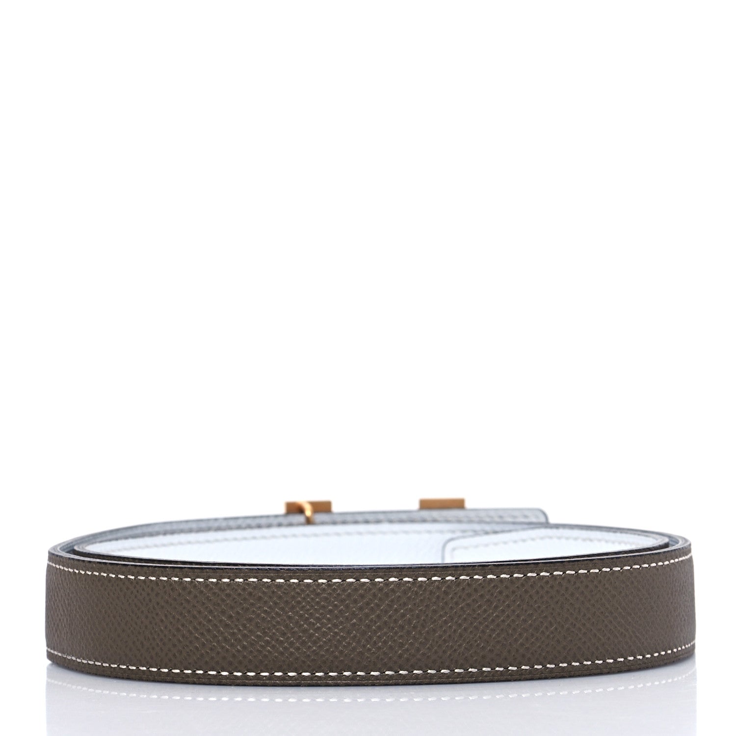 Hermes Epsom Swift 24mm Mini Constance H Belt 75 30 White Etoupe 2 of 4