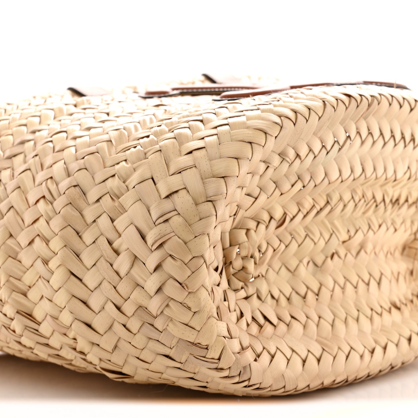 Palm Leaf Calfskin Triomphe Teen Panier Tan