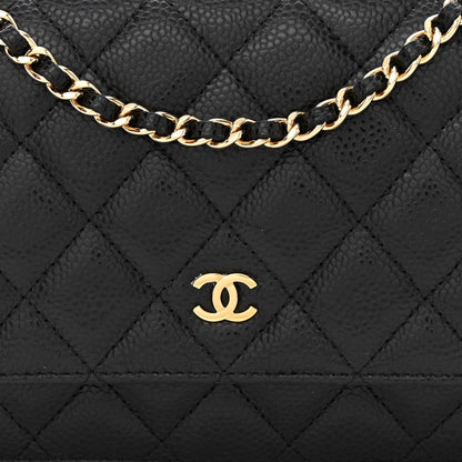 Chanel Caviar Quilted Wallet on Chain WOC Black 10 of 12