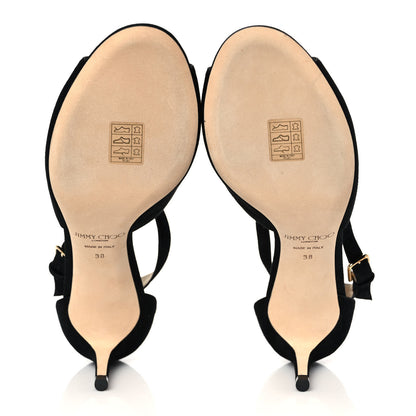 Jimmy Choo Suede Emily Sandal 38 Black 5 of 8