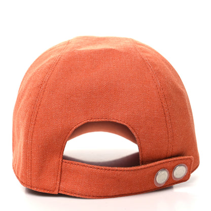 Hermes Cotton Davis H Primavera Hat 58 Orange 4 of 9