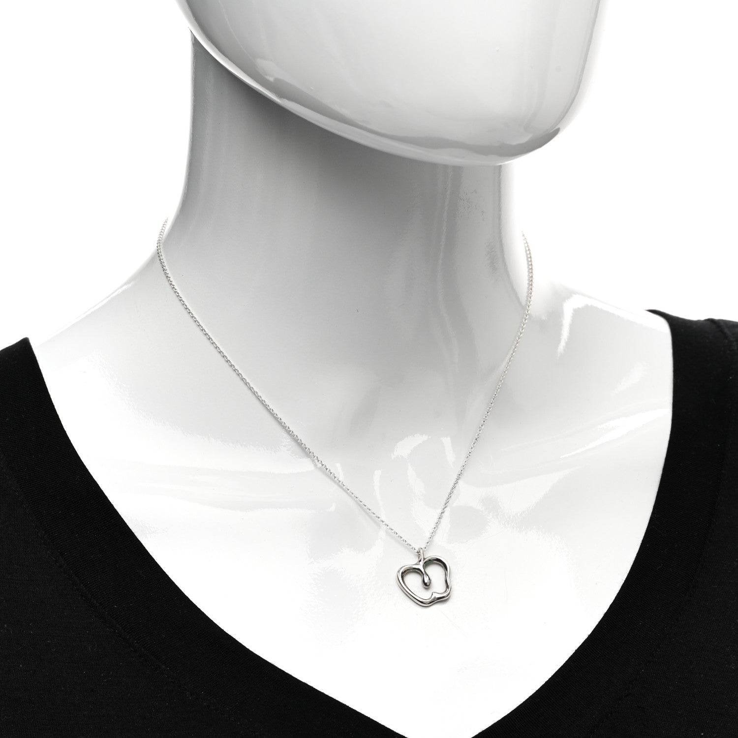 Tiffany Sterling Silver Elsa Peretti Apple Pendant Necklace 2 of 4