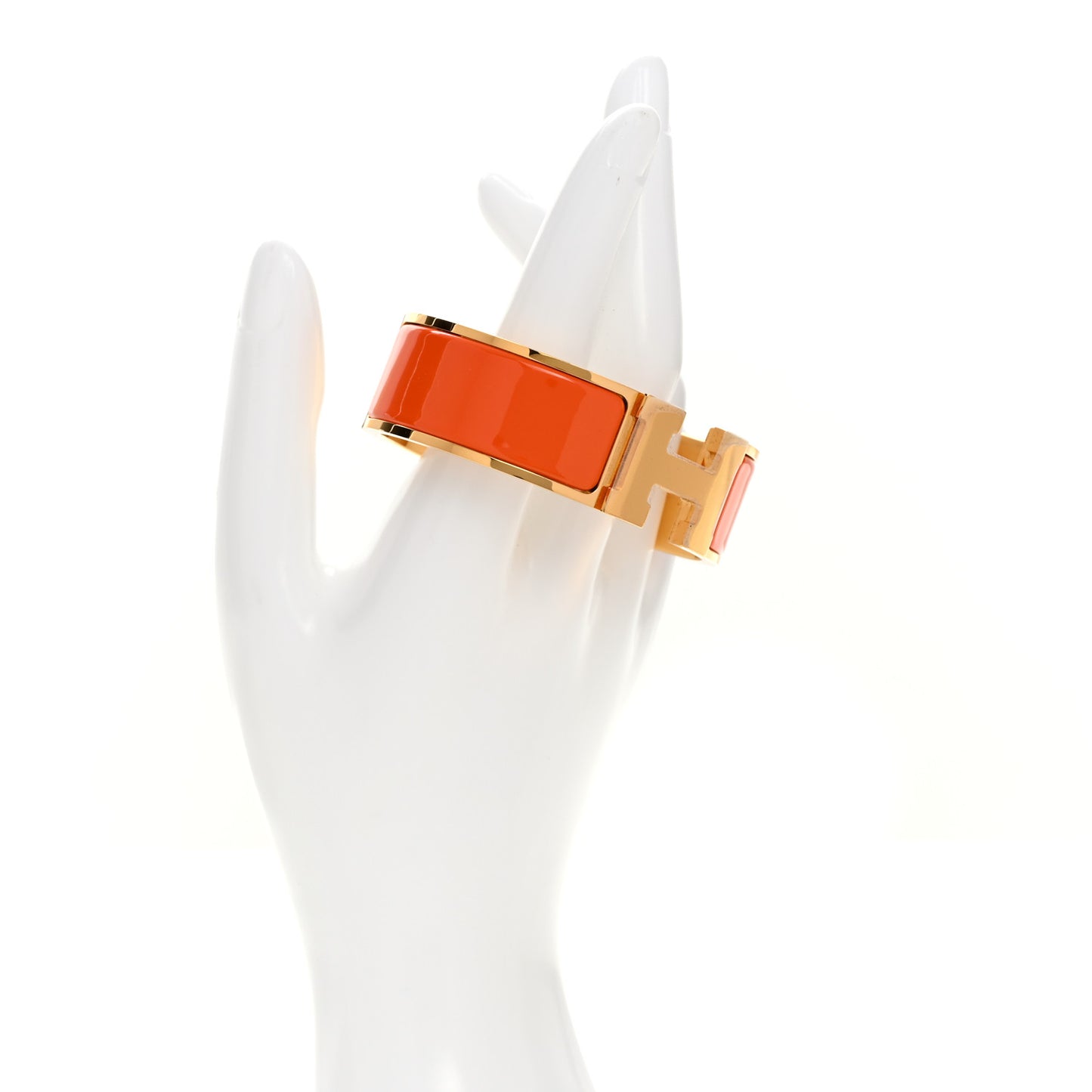Enamel Wide Clic Clac H Bracelet GM Orange