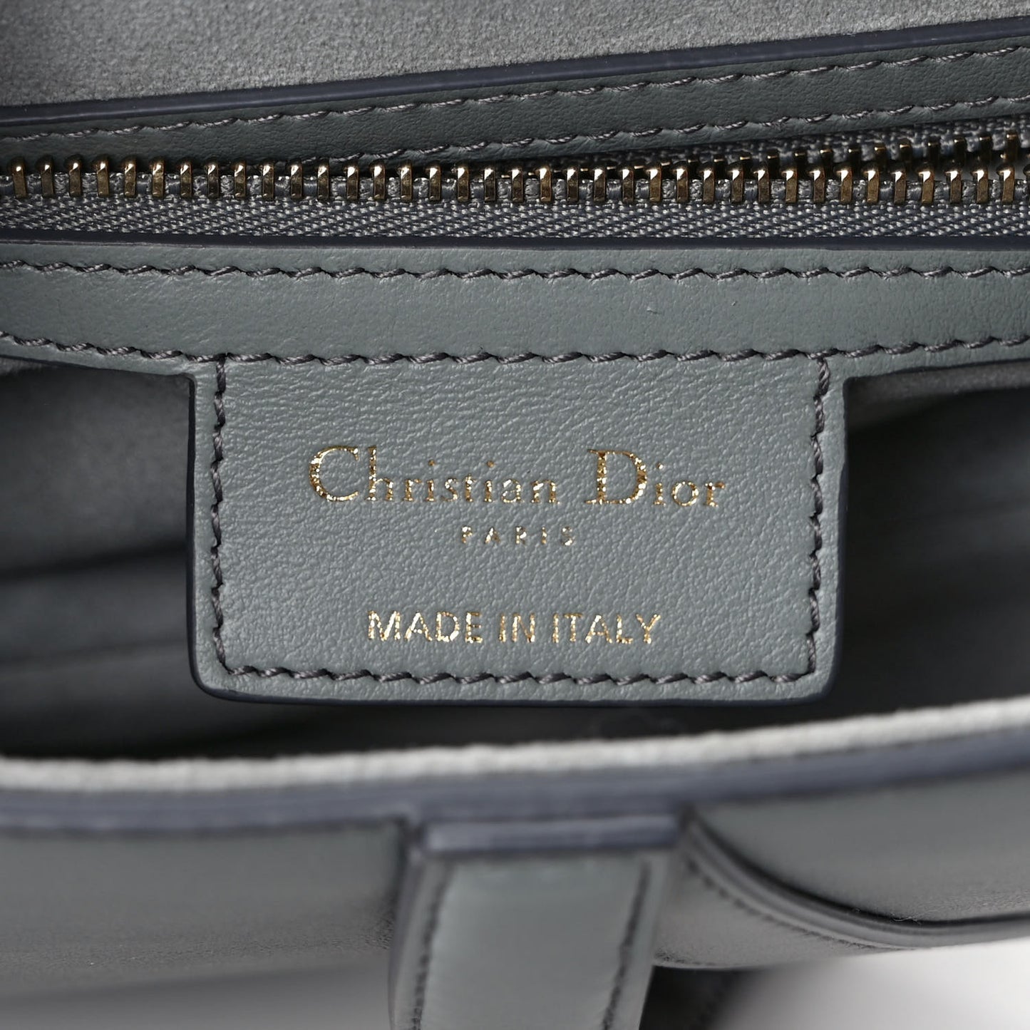 Gradient Calfskin Saddle Bag Gris