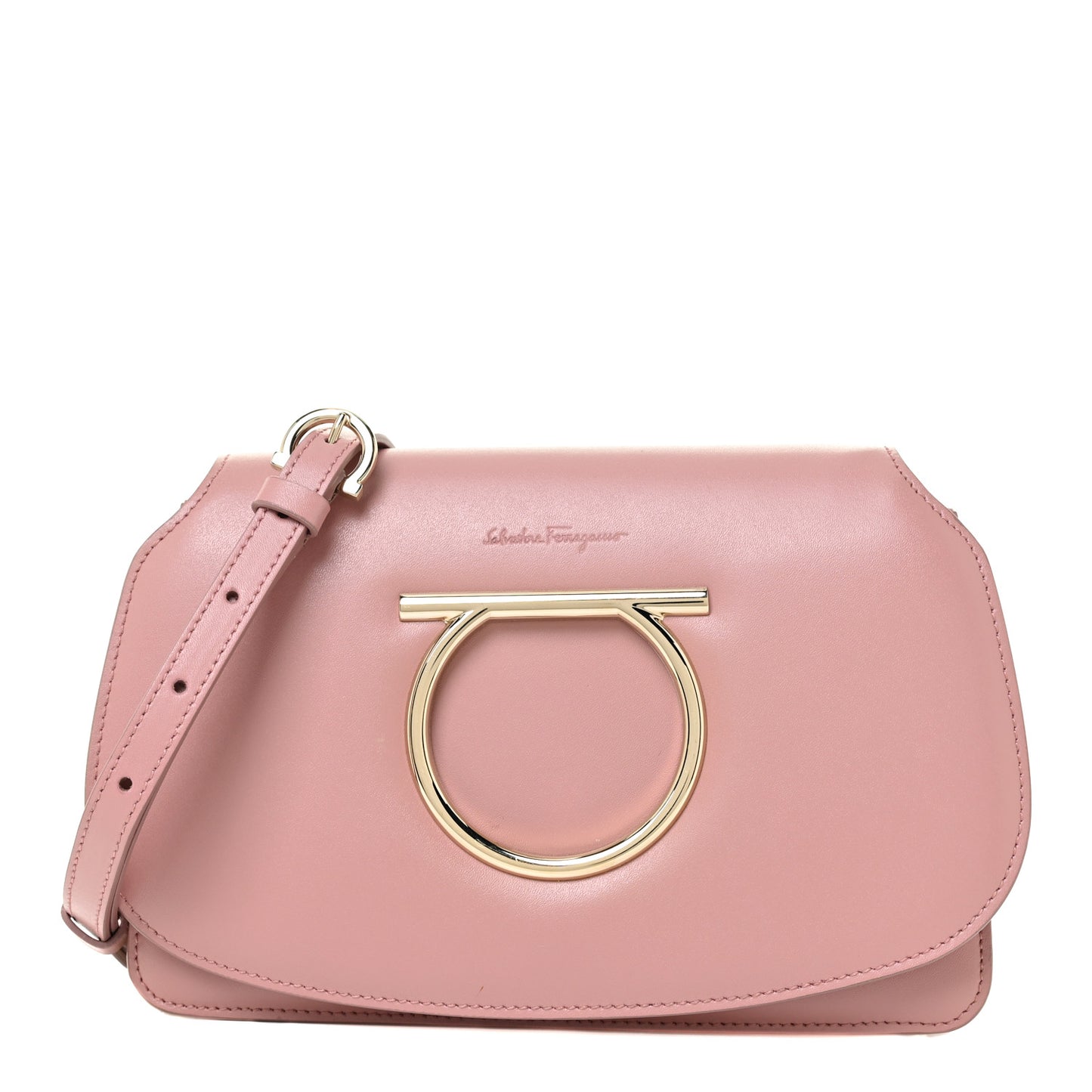 Calfskin Vela Crossbody Bag Antique Rose