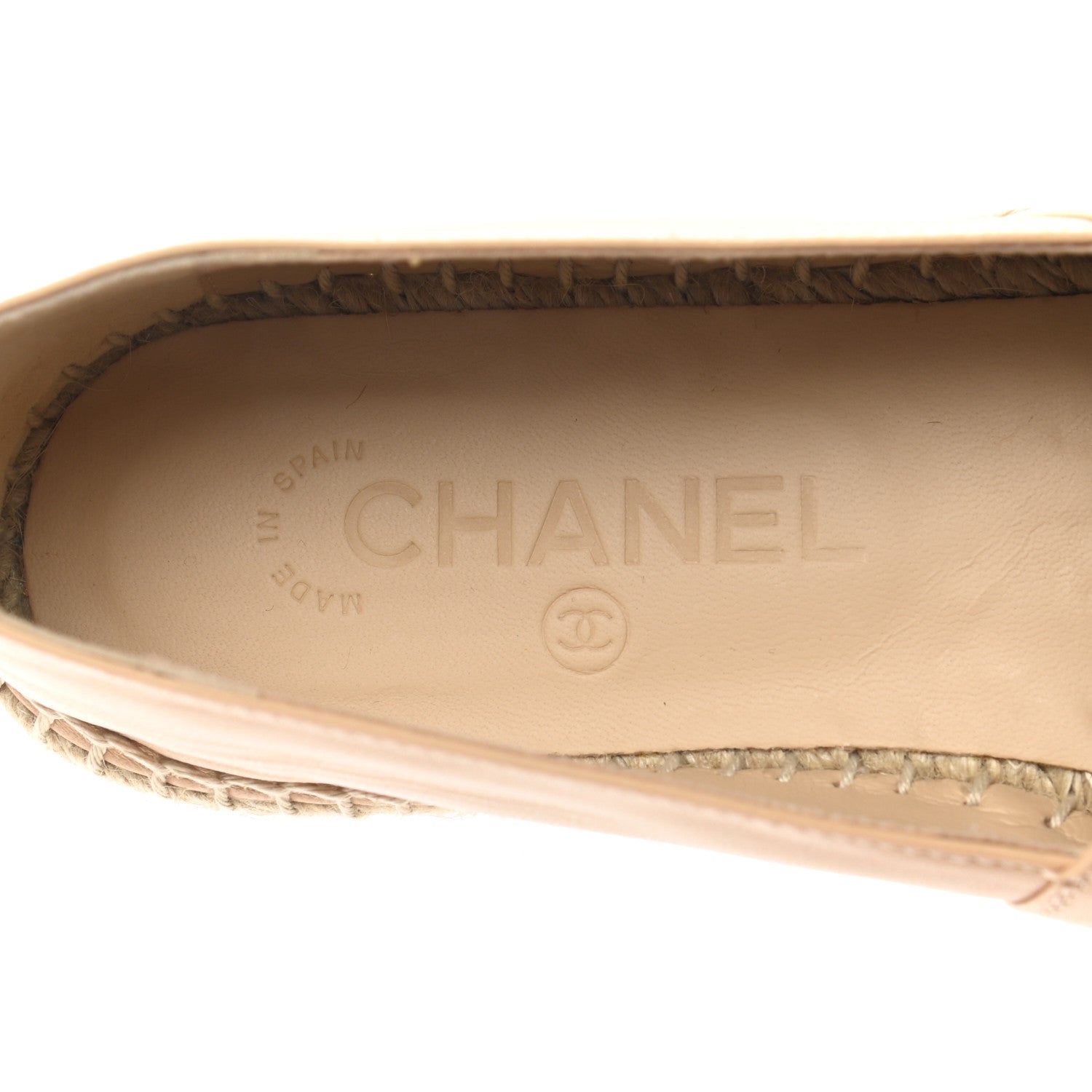 Chanel Lambskin CC Espadrilles 37 Beige Black 8 of 10