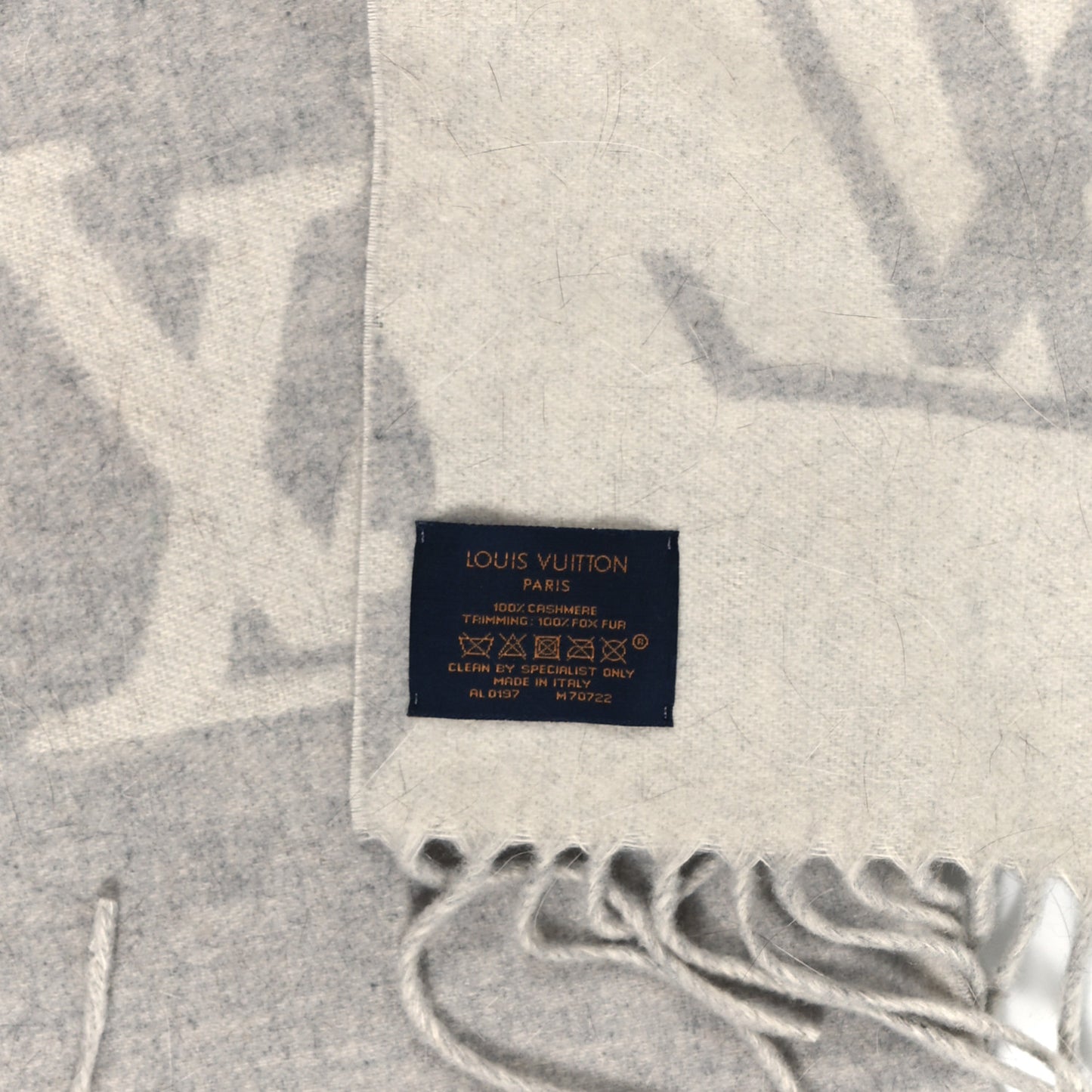 Cashmere Fox Fur Monogram Reykjavik Scarf