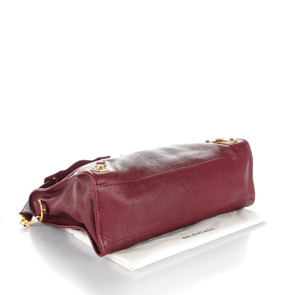 Balenciaga Chevre Gold Metallic Edge Hardware City Bordeaux 4 of 7