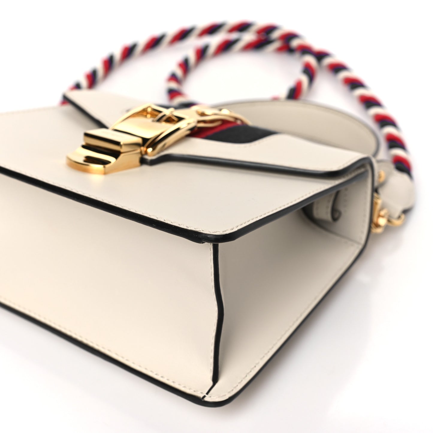 Calfskin Mini Sylvie Top Handle Bag White