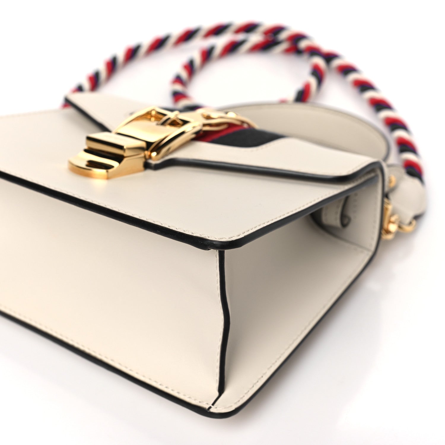 Gucci Calfskin Mini Sylvie Top Handle Bag White 9 of 9