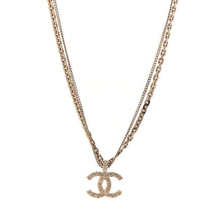 Chanel Crystal CC Multi Strand Chain Necklace Gold 1 of 6
