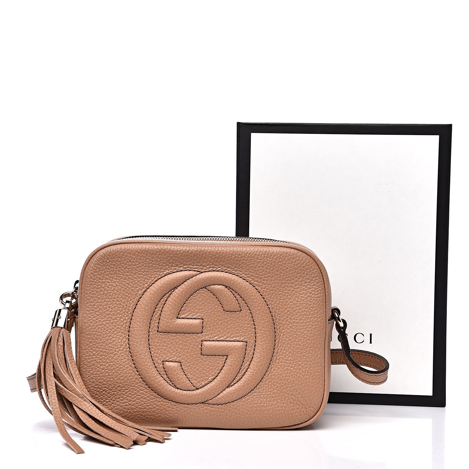 Gucci Pebbled Calfskin Small Soho Disco Bag Rose Beige 10 of 10