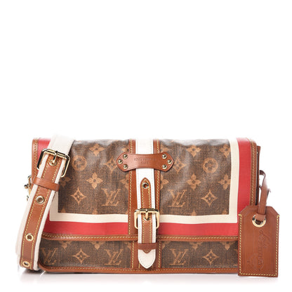Louis Vuitton Monogram Rayures Tisse Clutch Red 1 of 15
