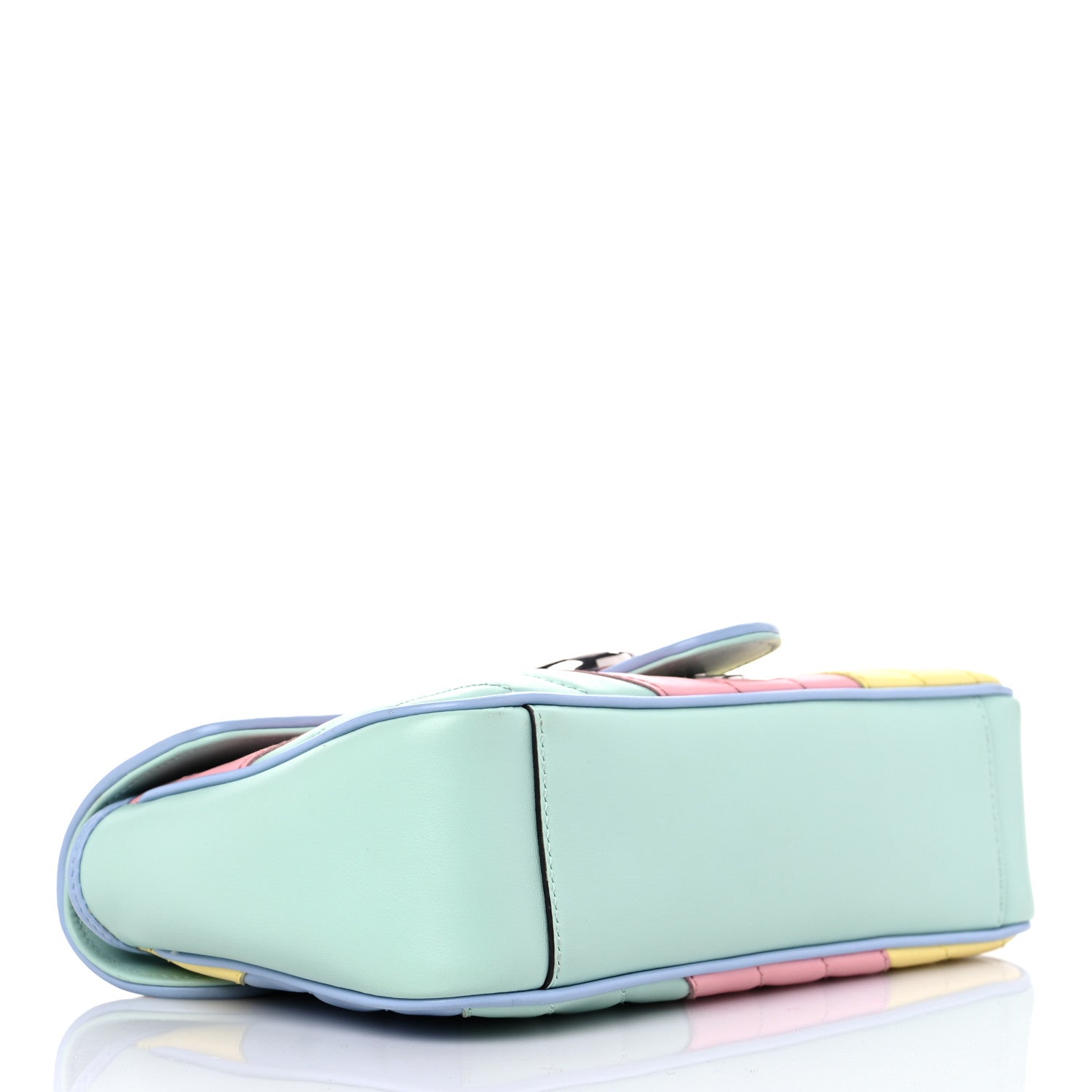 Gucci Calfskin Matelasse Diagonal Small GG Marmont Shoulder Bag Multicolor Pastel 4 of 14