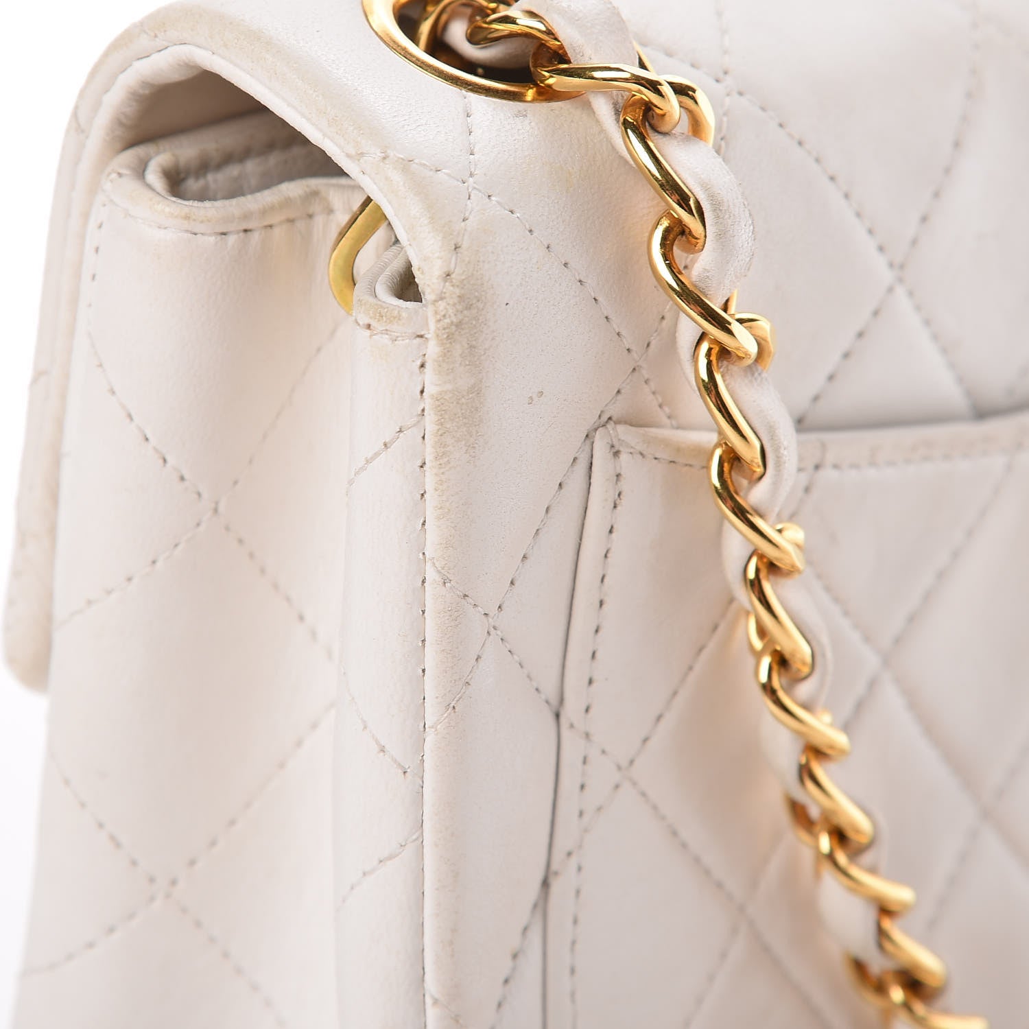 Chanel Lambskin Quilted Mini Square Flap White 12 of 18