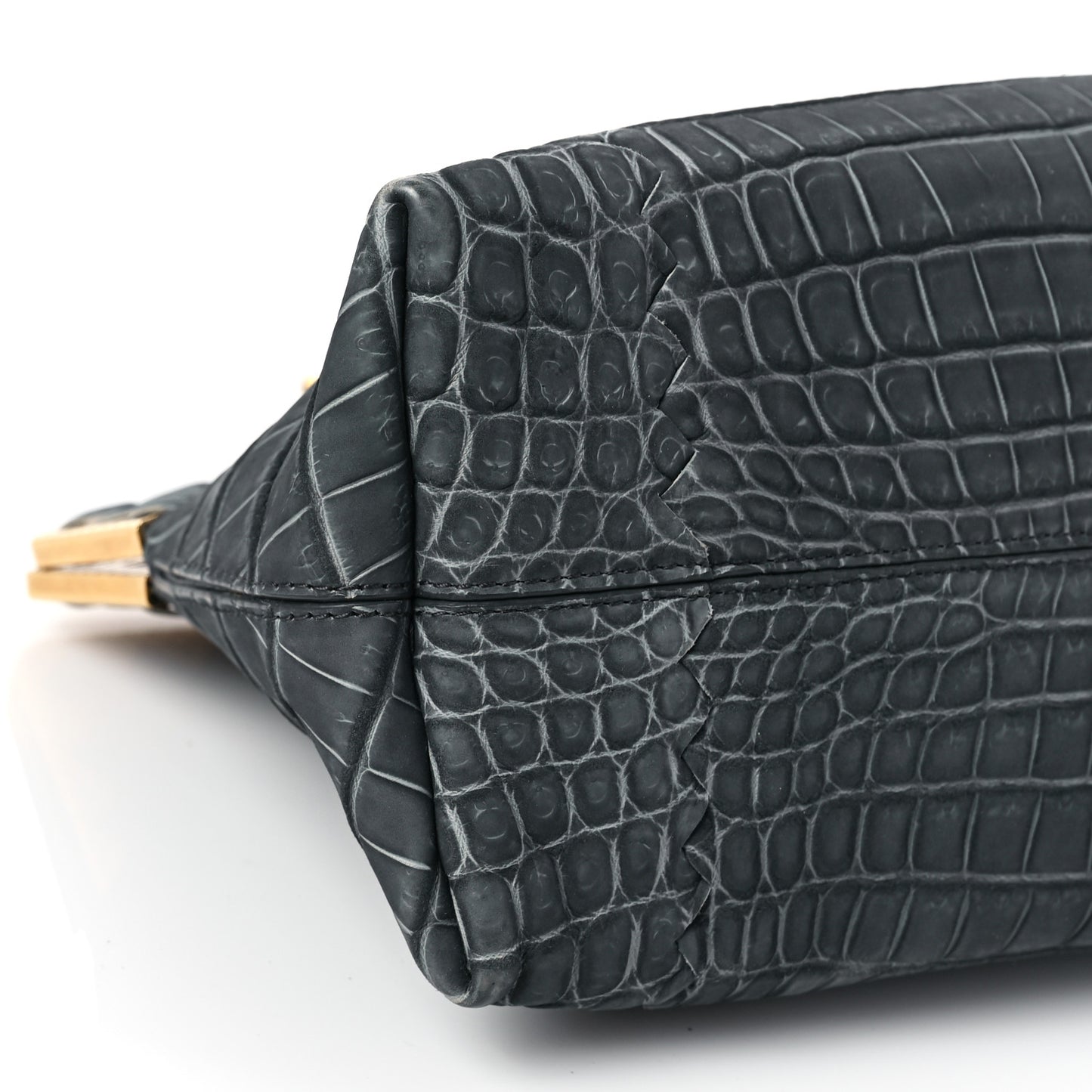 Crocodile Vendome Shoulder Bag Grey