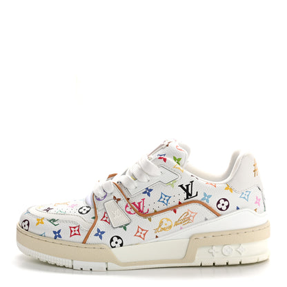 Louis Vuitton LV X TM Calfskin Monogram Multicolor Womens LV Trainer Sneakers 37.5 White 2 of 18