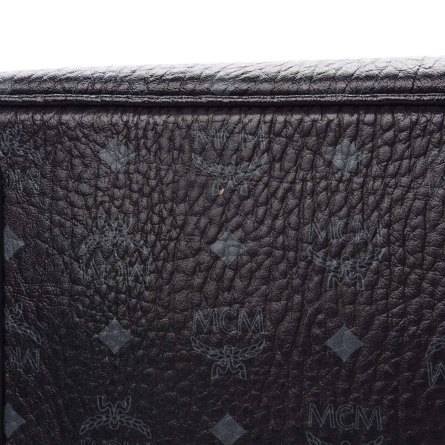 MCM Visetos Medium Anya Zip Top Shopper Tote Black 8 of 11