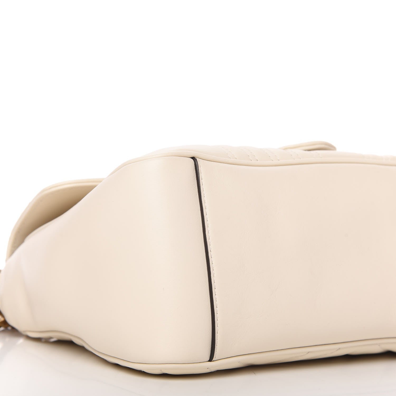 Gucci Calfskin Matelasse Small GG Marmont Top Handle Shoulder Bag White 6 of 10