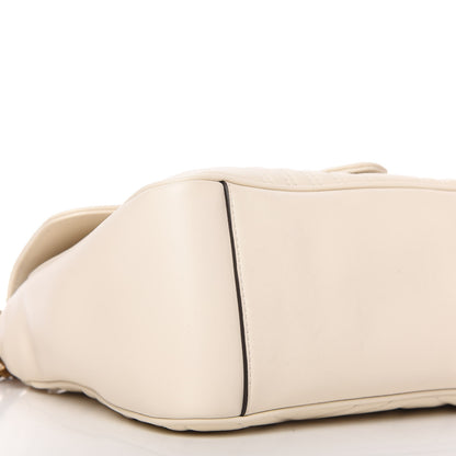 Gucci Calfskin Matelasse Small GG Marmont Top Handle Shoulder Bag White 6 of 10