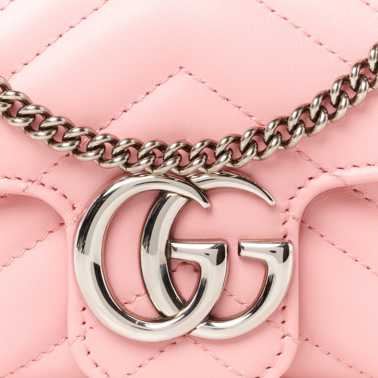 Gucci Calfskin Matelasse Super Mini GG Marmont Shoulder Bag Wild Rose 8 of 10