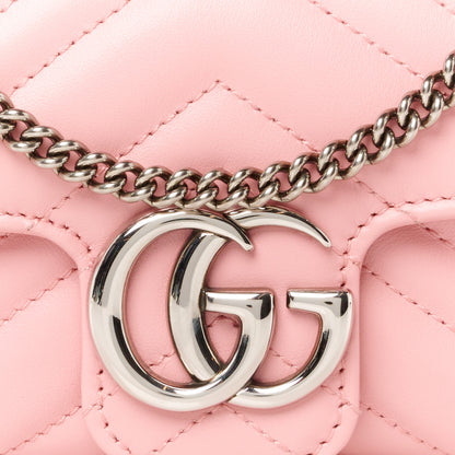 Gucci Calfskin Matelasse Super Mini GG Marmont Shoulder Bag Wild Rose 8 of 10
