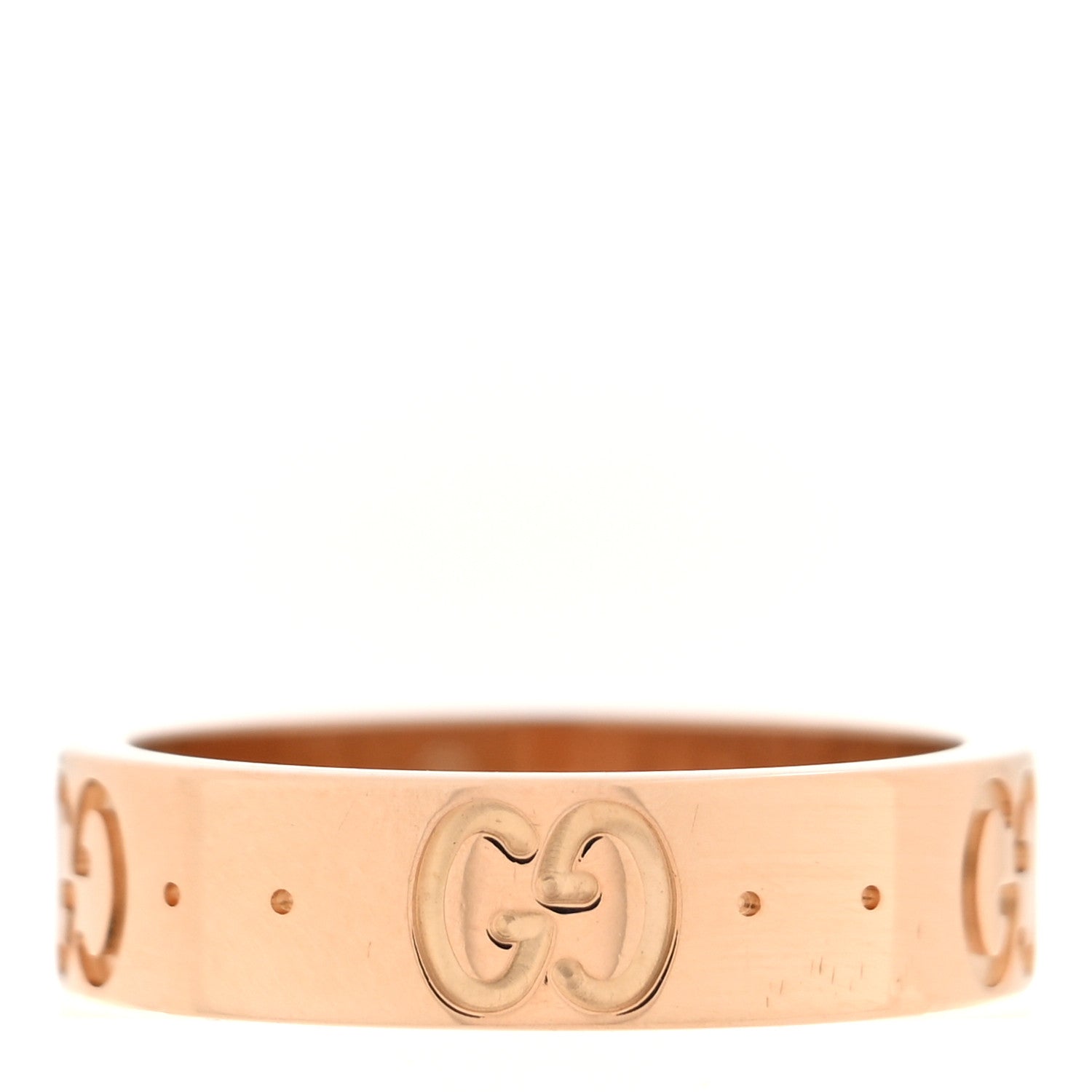 Gucci 18K Rose Gold 4mm Icon Thin Band Ring 42 2.25 1 of 5
