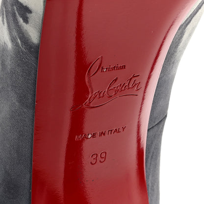 Christian Louboutin Suede Woodstock Very Prive 120 Pumps 39 Black Grey 6 of 9
