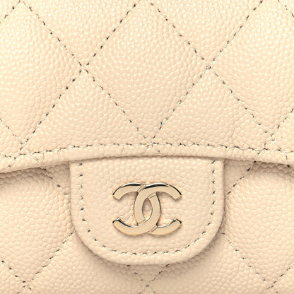 Chanel Caviar Quilted Flap Card Holder Wallet White 9 of 10