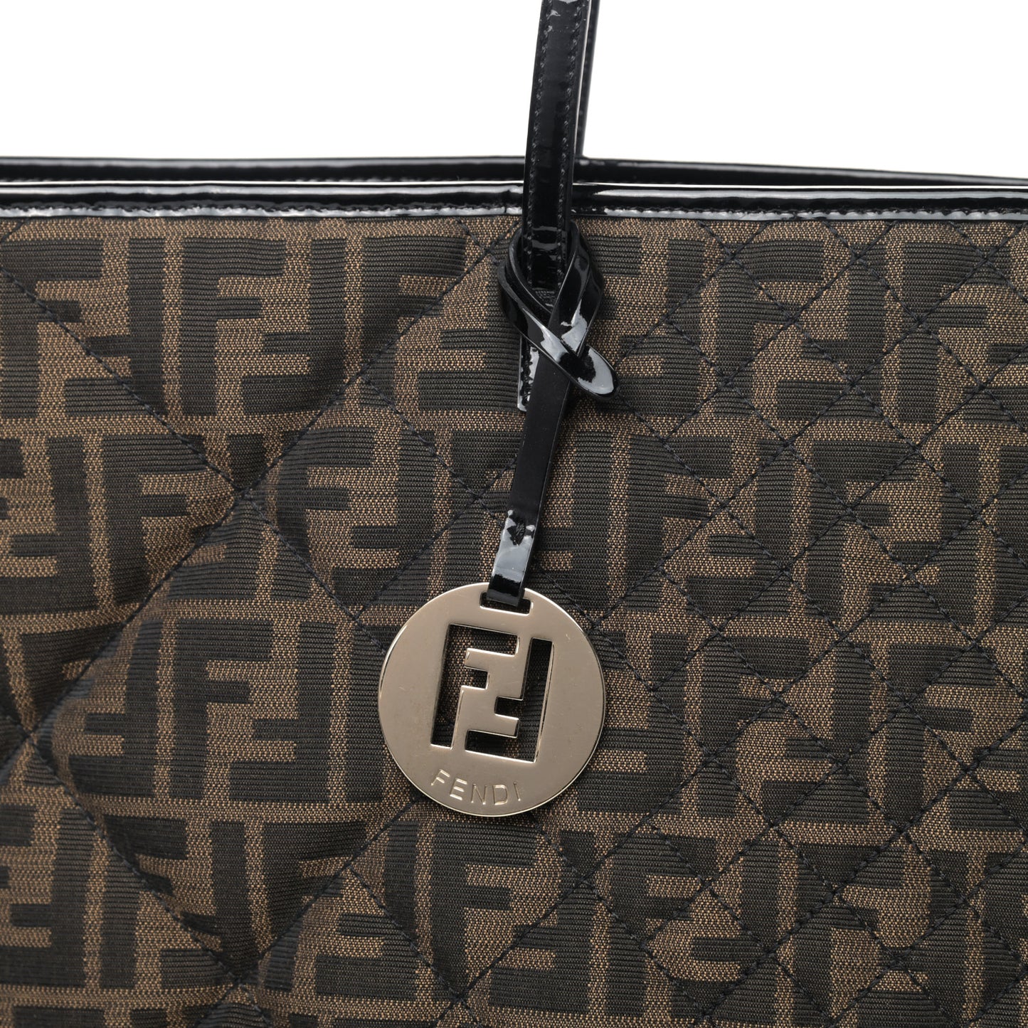 Zucca Quilted Medium Roll Tote Tobacco Black