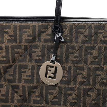Fendi Zucca Quilted Medium Roll Tote Tobacco Black 9 of 9