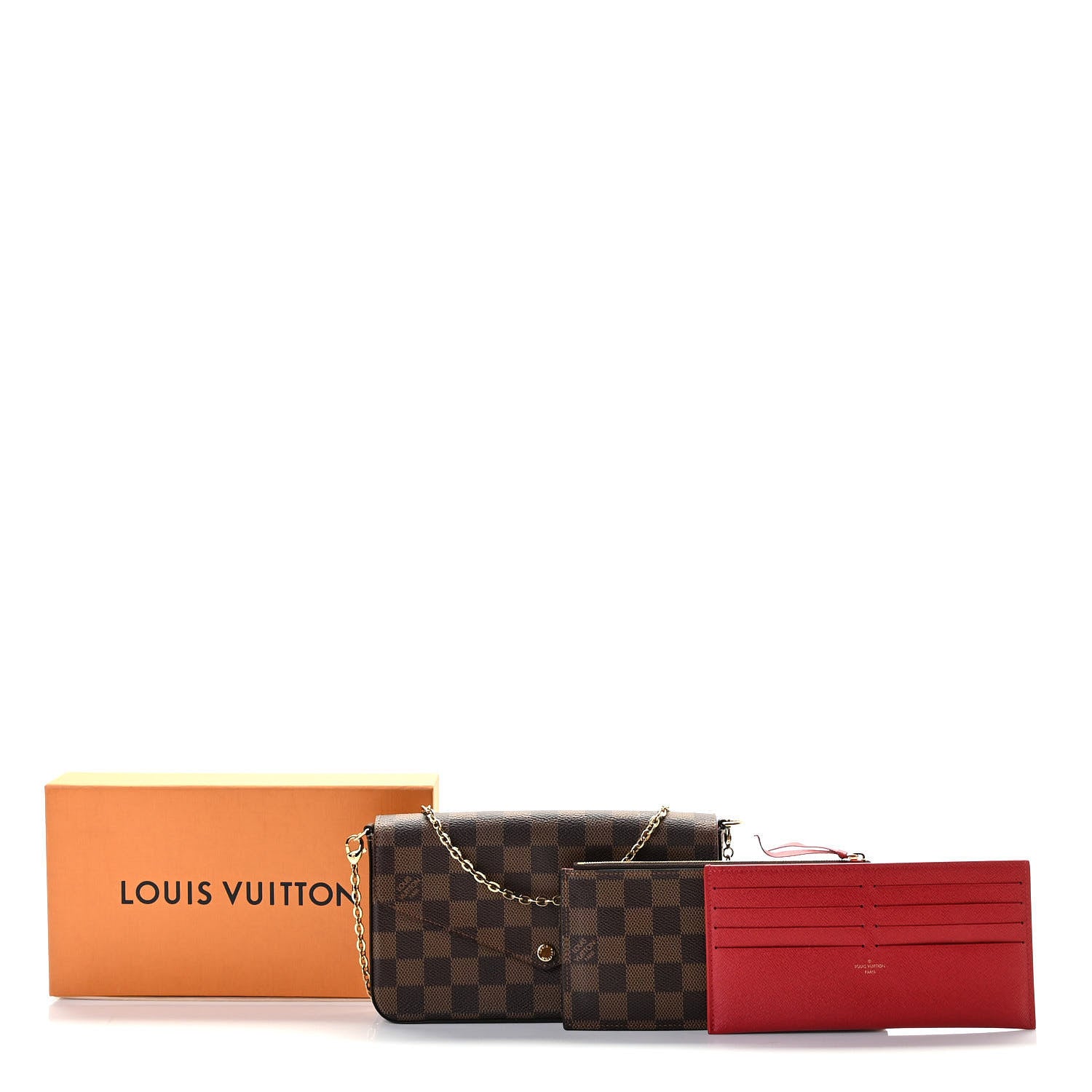 Louis Vuitton Damier Ebene Pochette Felicie Chain Wallet 8 of 8