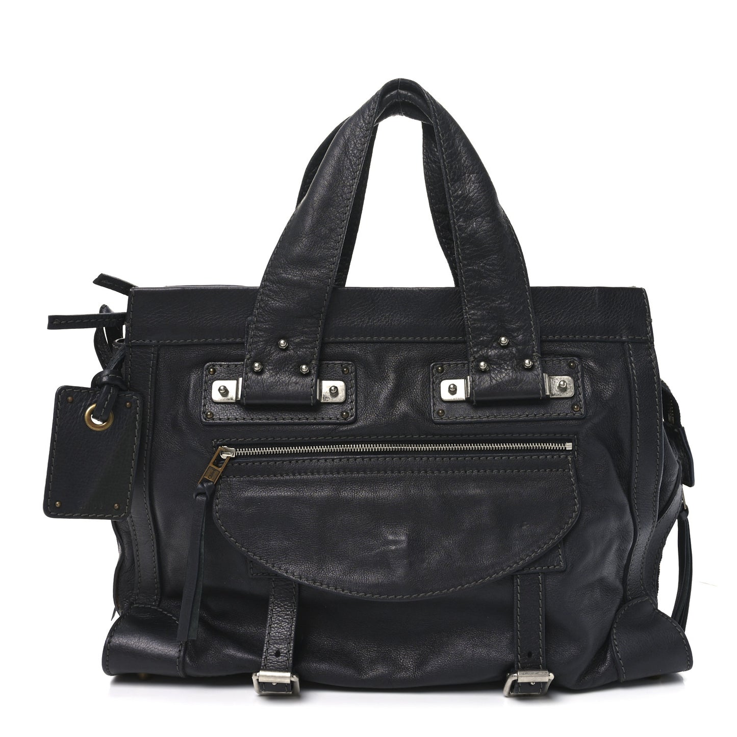 Calfskin Tracy Tote Full Blue