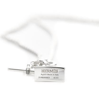 Hermes Sterling Silver Kelly Charm Pendant Necklace 4 of 4
