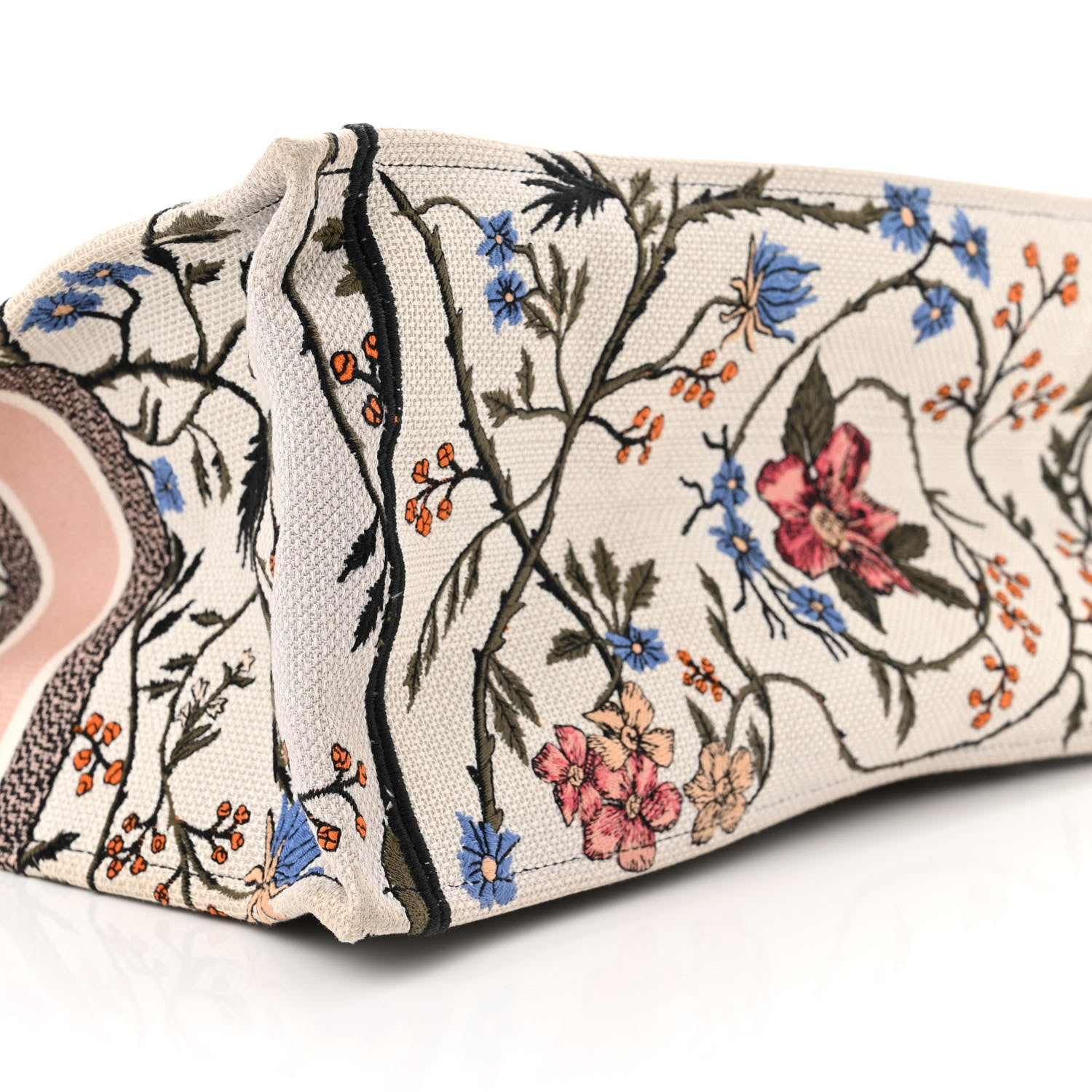 Christian Dior Canvas Embroidered Large Rosa Mutabilis Book Tote White Multicolor 9 of 10