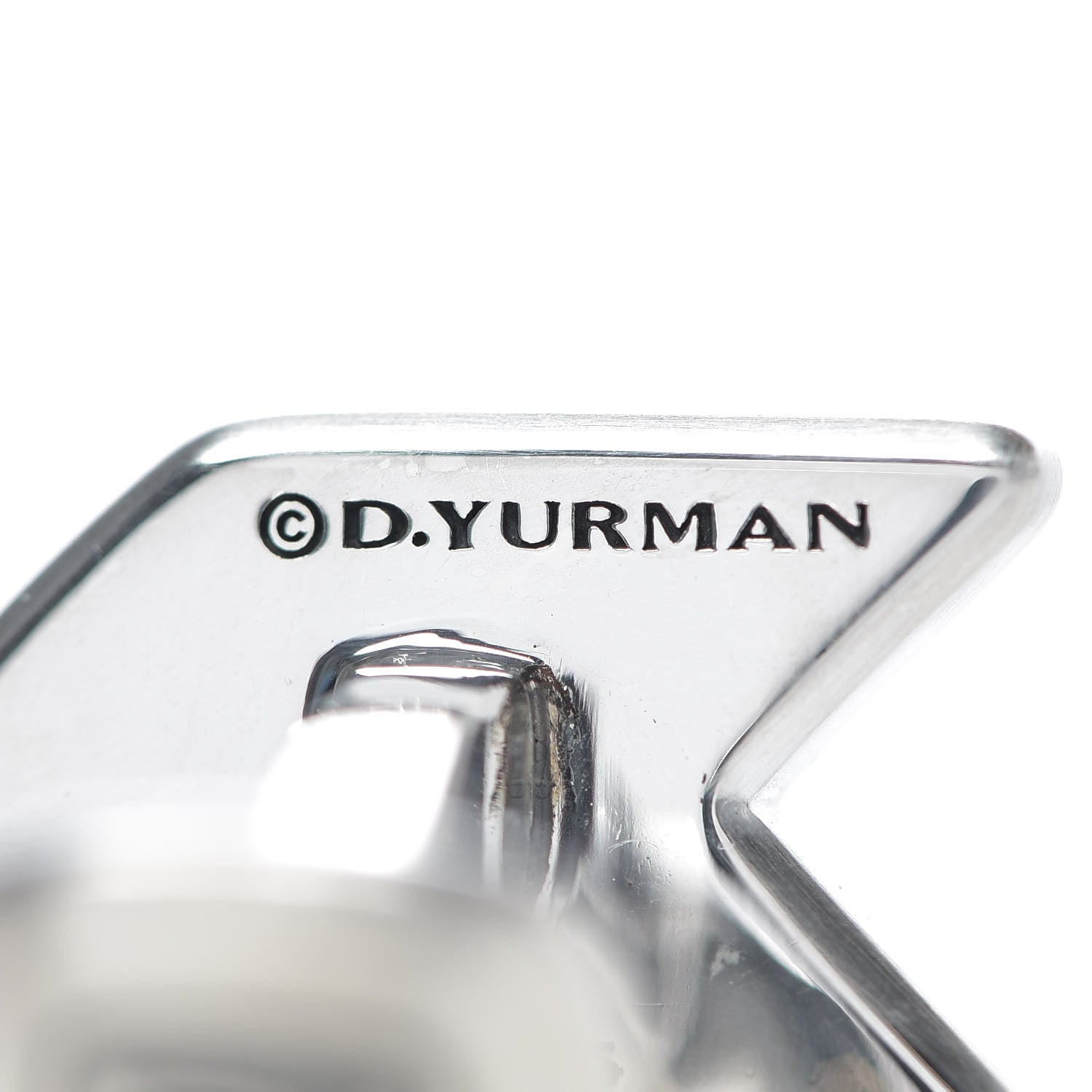 David Yurman Sterling Silver Black Onyx Chevron Stone Cufflinks 5 of 6