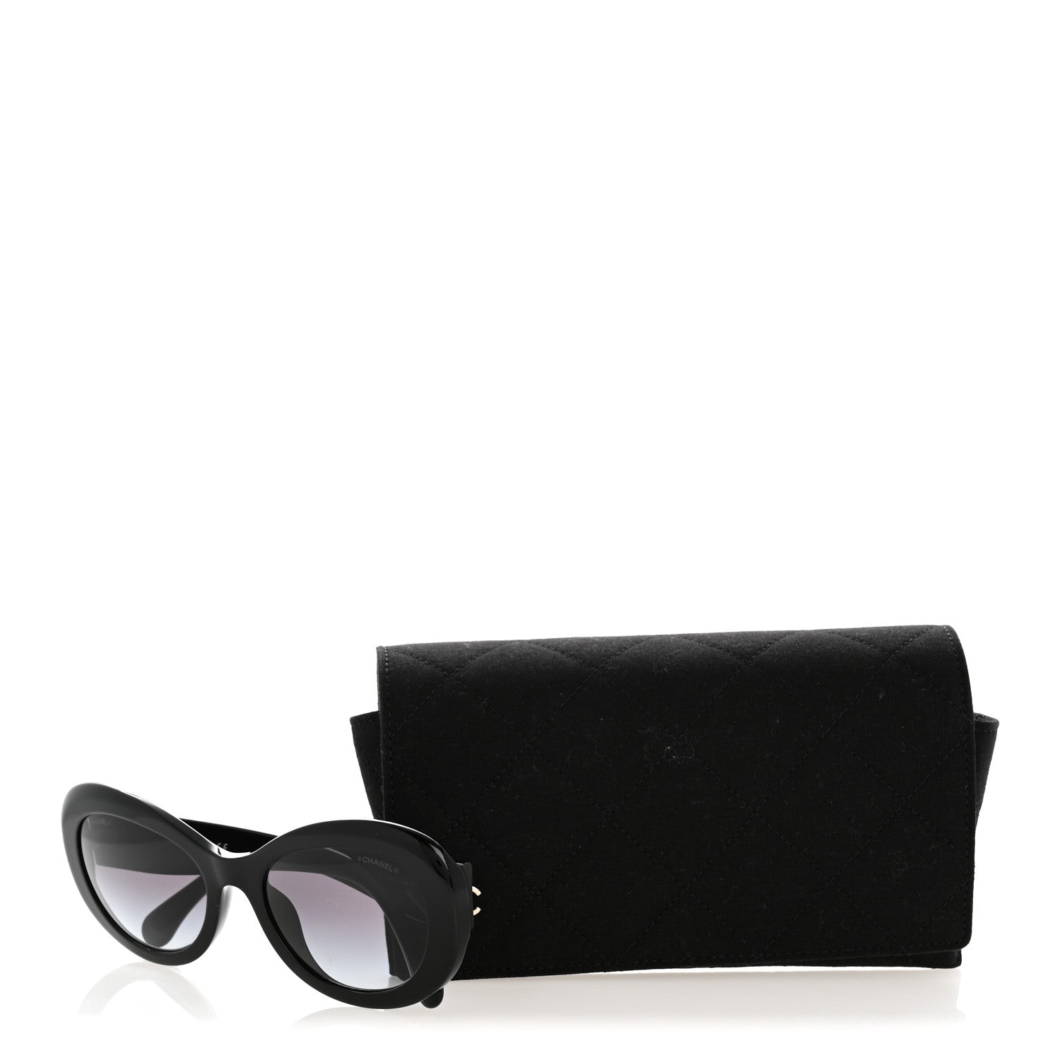 Chanel Acetate Polarized Oval CC Sunglasses 5469-B-A Black 1853249