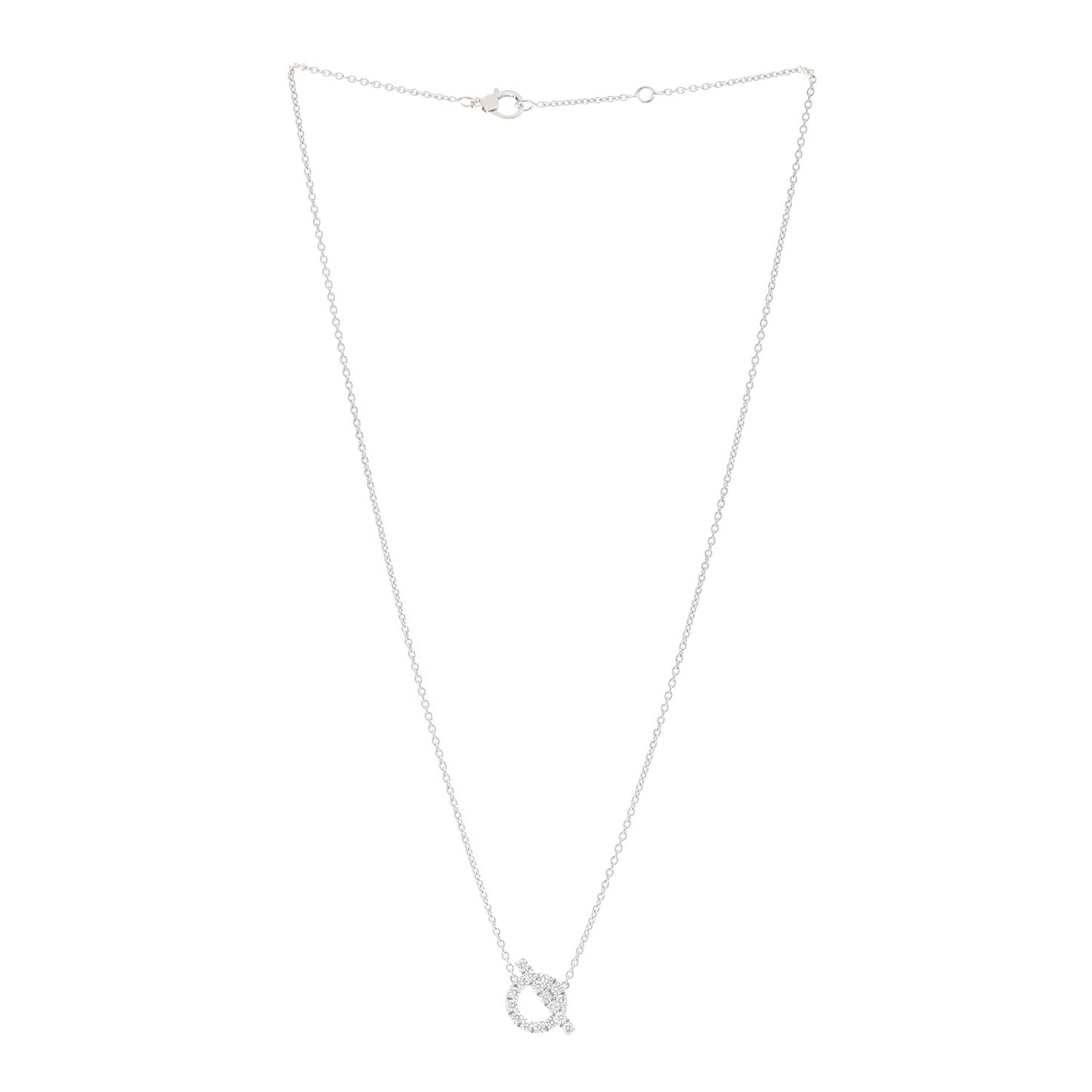 18K White Gold Diamond Finesse Pendant Necklace