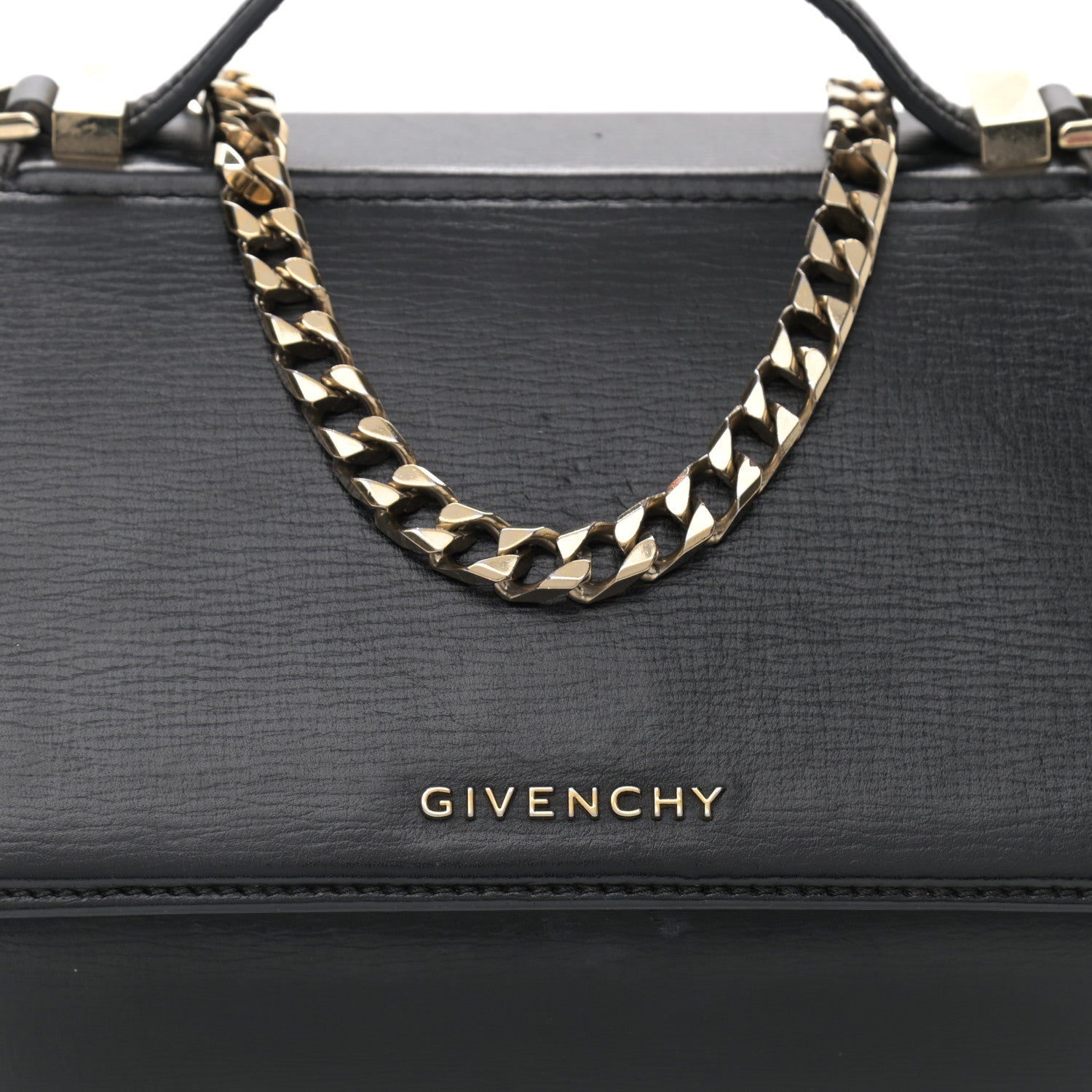 Givenchy Textured Calfskin Mini Pandora Box Chain Crossbody Bag Black 7 of 11