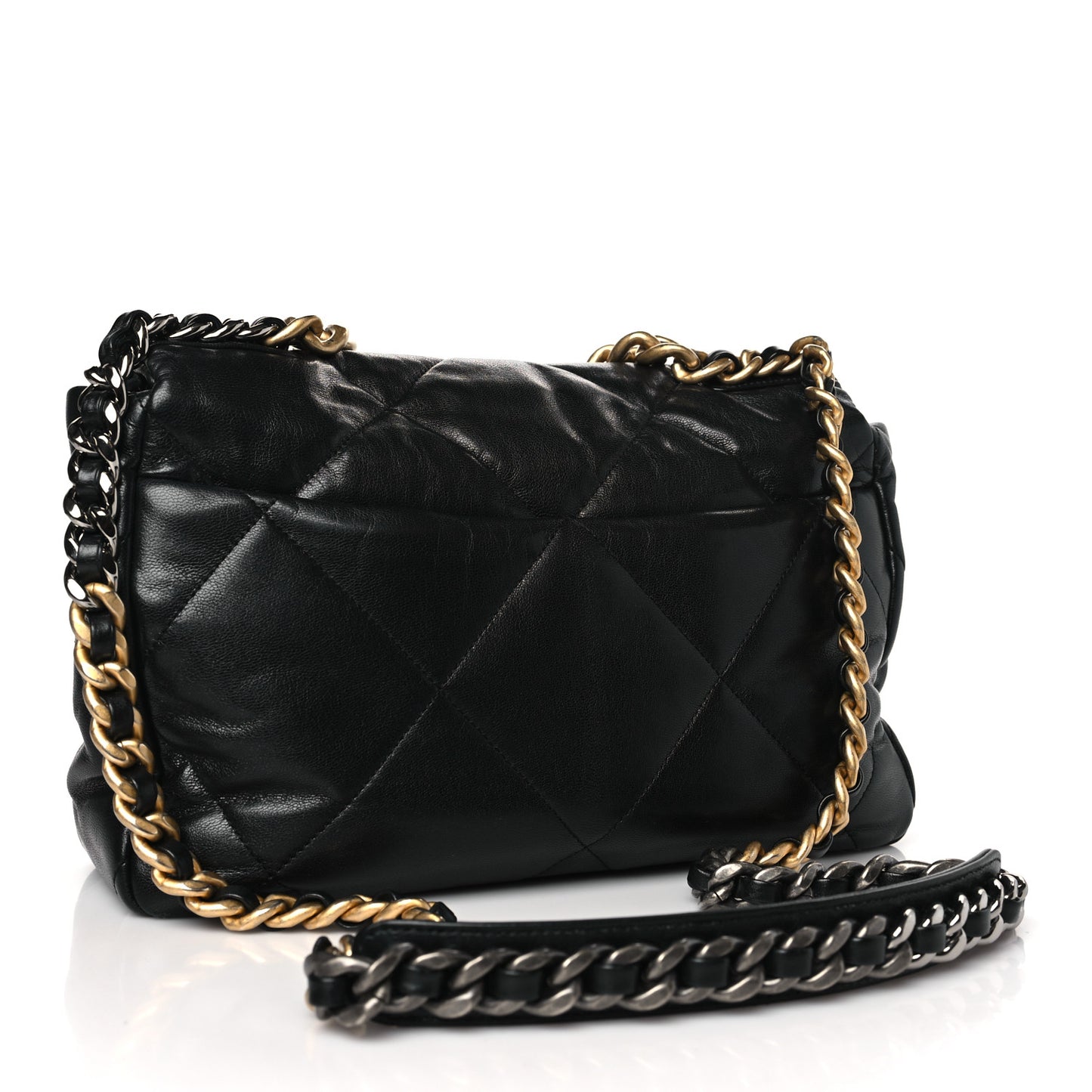 Goatskin Quilted Large Chanel 19 Flap Black