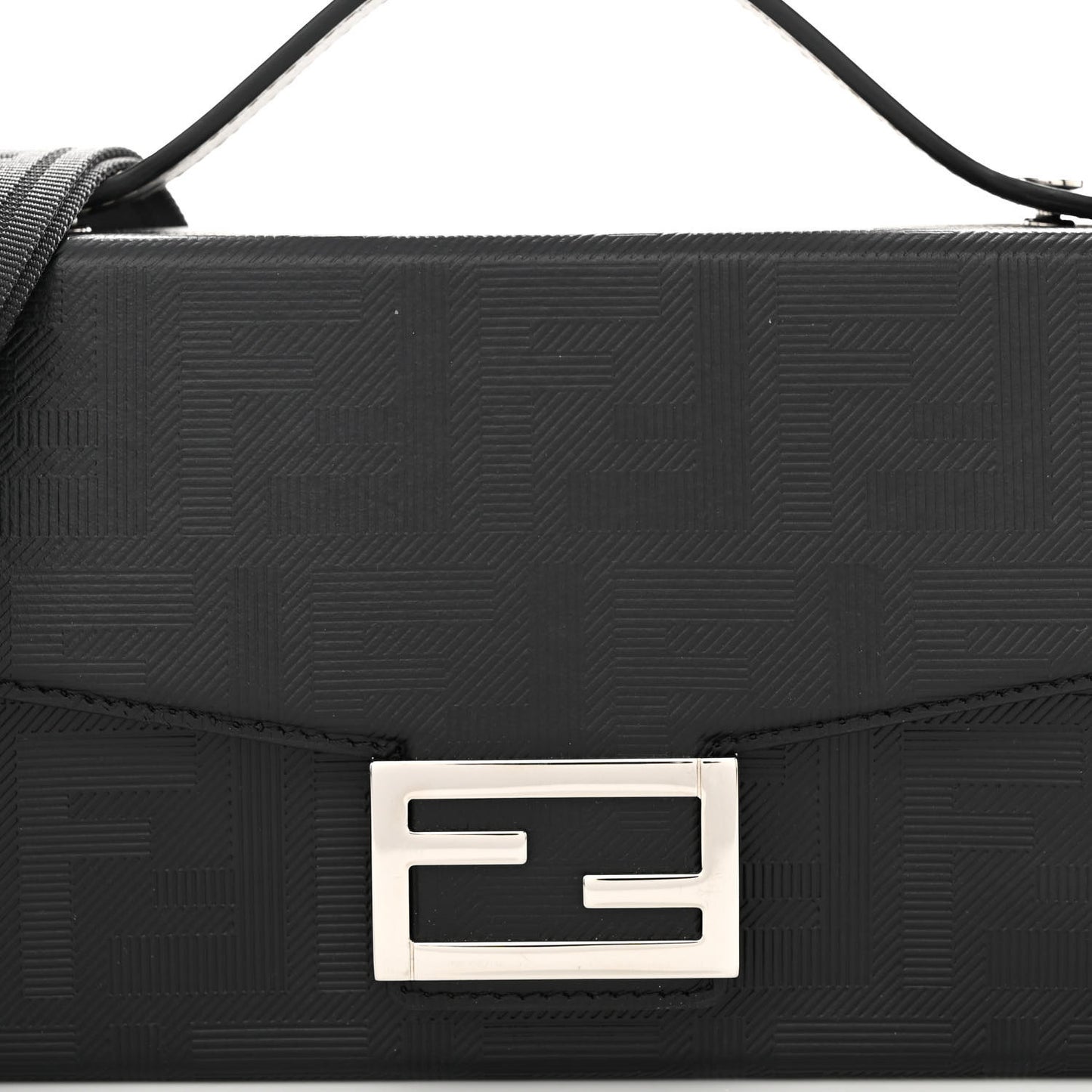 Vitello King FF Lines Embossed Baguette Soft Trunk Black