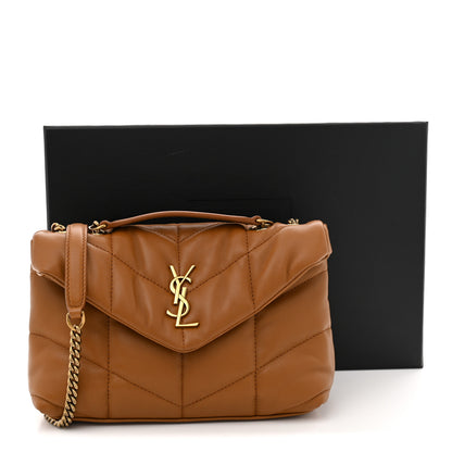 Saint Laurent Lambskin Quilted Toy Loulou Puffer Monogram Chain Satchel Miel Dark 11 of 11