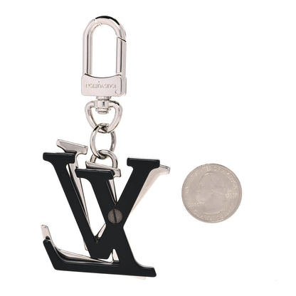 Louis Vuitton LV Facettes Bag Charm Key Holder Silver Black 2 of 4